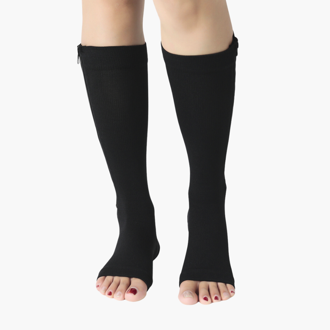 ORTHOBACK® ZipComfort - Toeless Compression Stockings